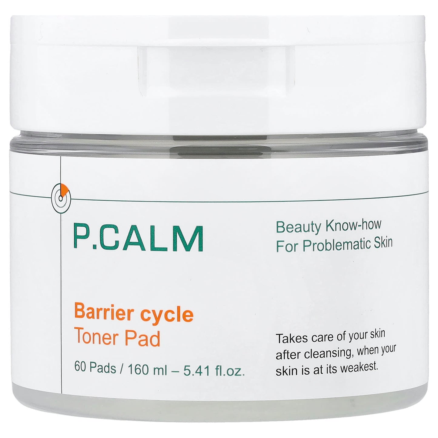 P.CALM, Barrier Cycle Toner Pad, 60 Pads, 5.41 fl oz (160 ml) - Image 1