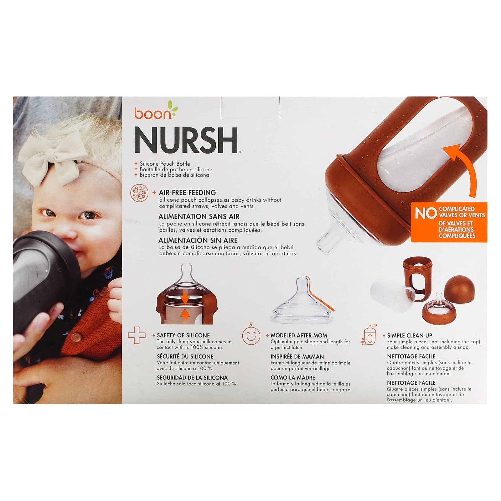 Boon Nursh Silicone Pouch Bottle Set for Easy Feeding - Image 2
