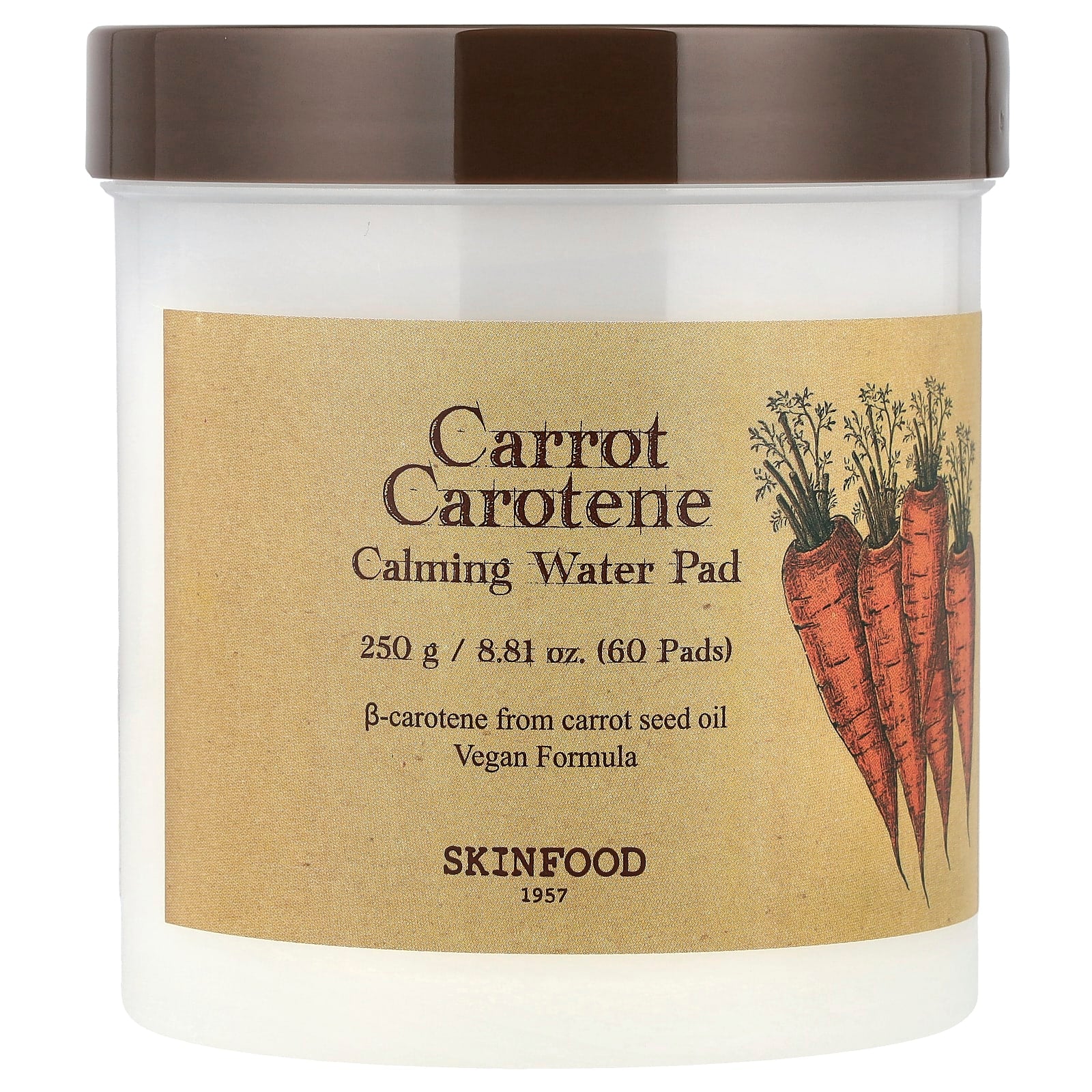 SKINFOOD, Carrot Carotene, Calming Water Pad, 60 Pads - Image 1