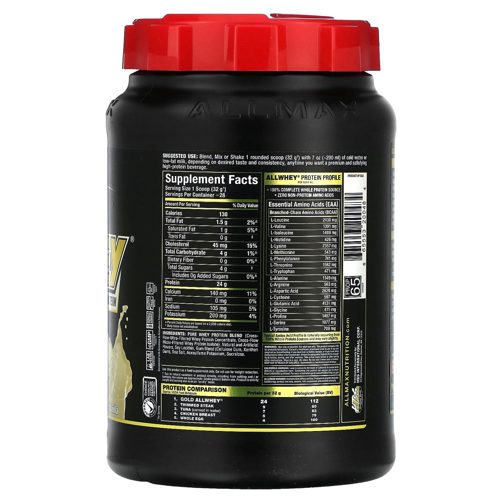 ALLMAX Gold AllWhey Premium Whey Protein - French Vanilla 2 lbs - Image 2