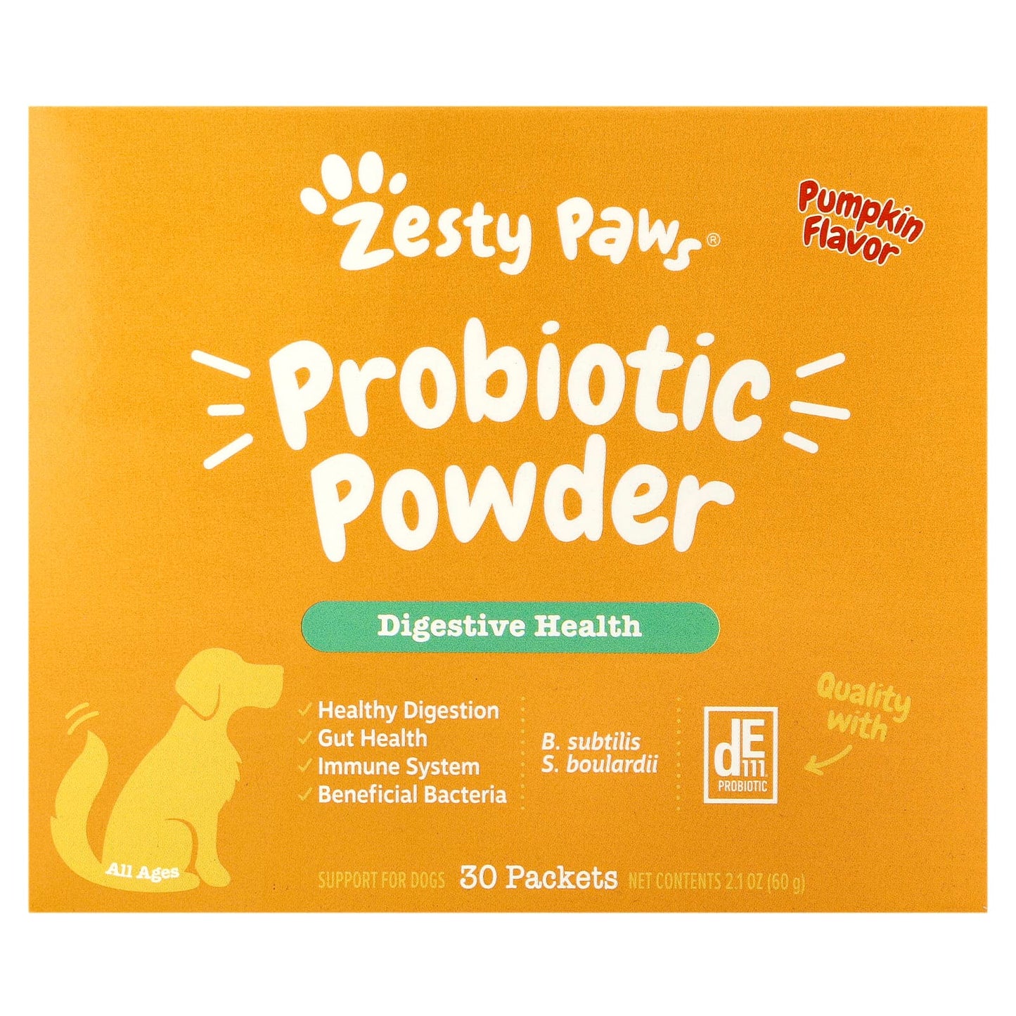 Zesty Paws, Probiotic Powder, For Dogs, All Ages, Pumpkin, 30 Packets, 2.1 oz (60 g) - Image 1