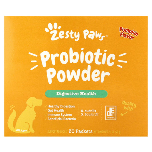 Zesty Paws, Probiotic Powder, For Dogs, All Ages, Pumpkin, 30 Packets, 2.1 oz (60 g) - Image 1