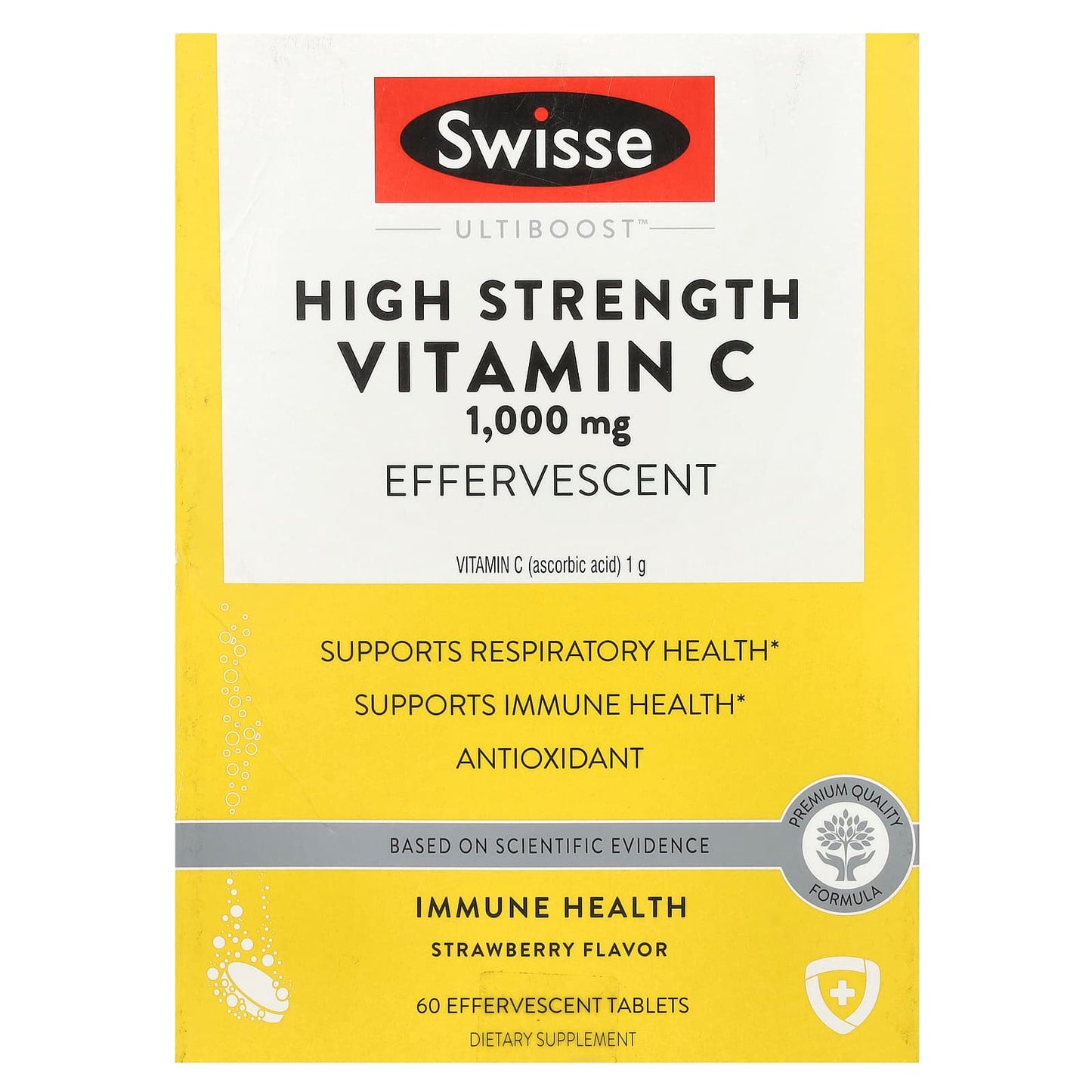 Swisse, Ultiboost™, High Strength Vitamin C, Strawberry, 1,000 mg, 3 Tubes, 20 Effervescent Tablets Each - Image 1