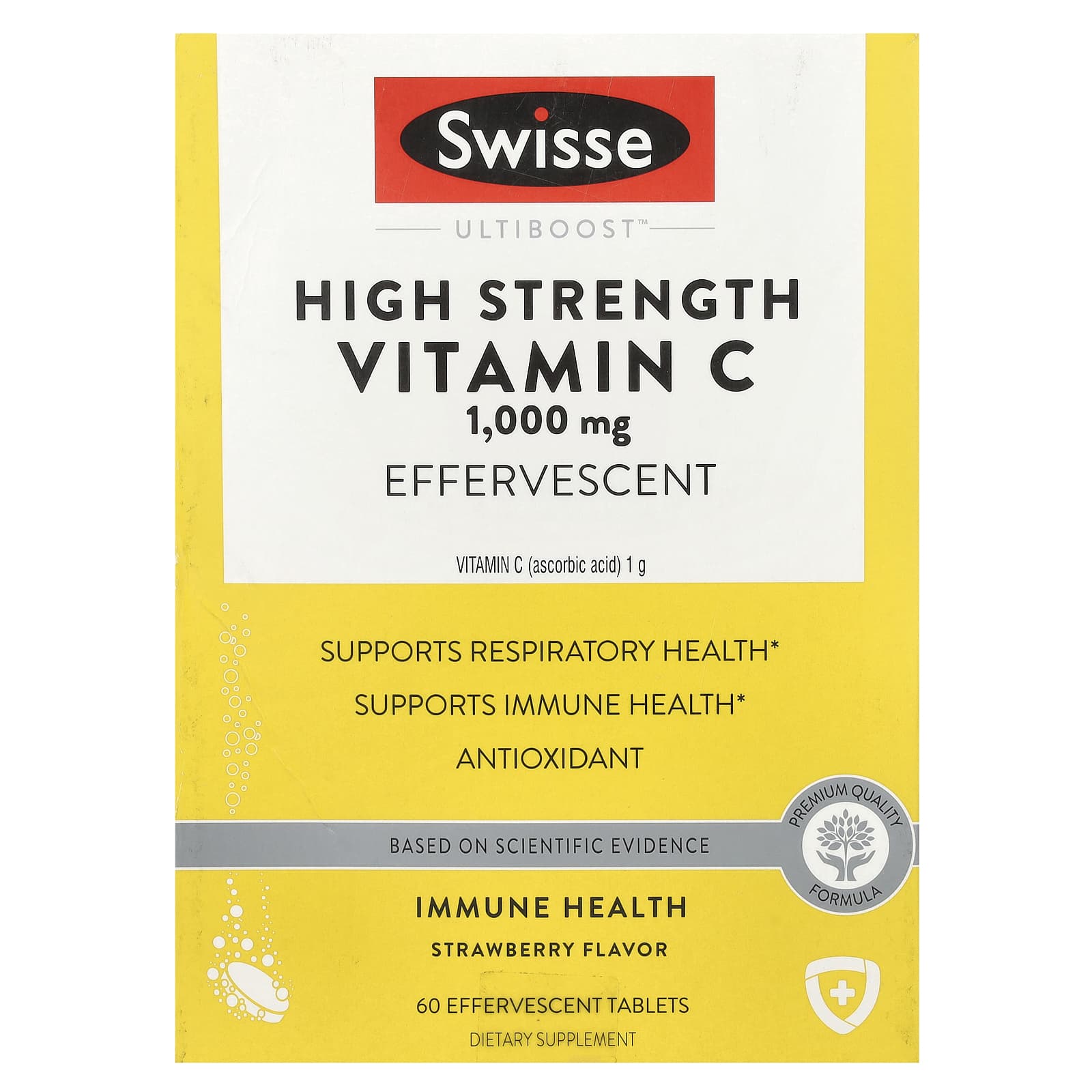 Swisse, Ultiboost™, High Strength Vitamin C, Strawberry, 1,000 mg, 3 Tubes, 20 Effervescent Tablets Each - Image 1