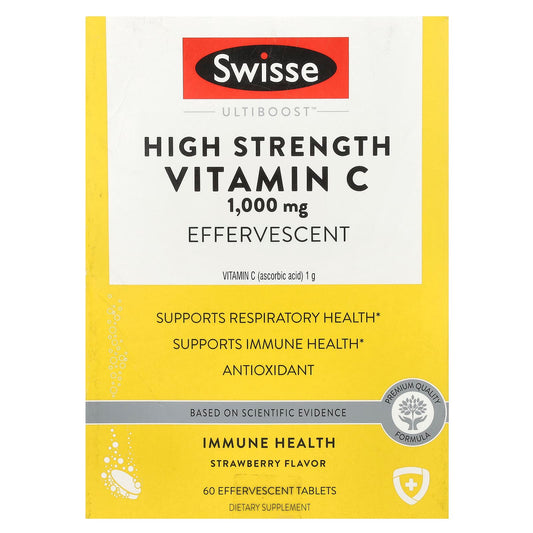 Swisse, Ultiboost™, High Strength Vitamin C, Strawberry, 1,000 mg, 3 Tubes, 20 Effervescent Tablets Each - Image 1