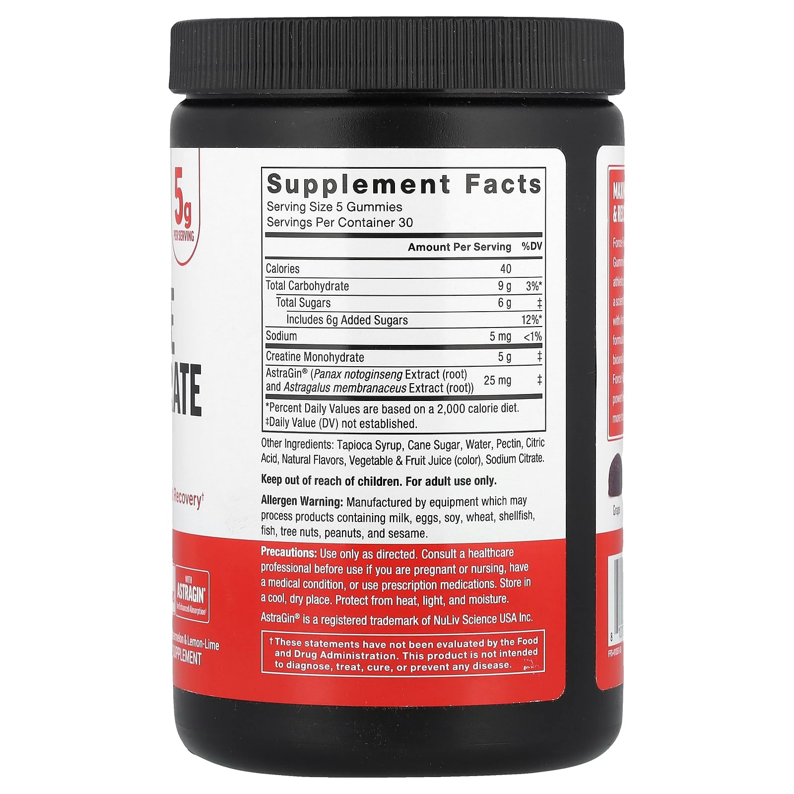 Force Factor Creatine Monohydrate Gummies - Boost Muscle & Strength - Image 2
