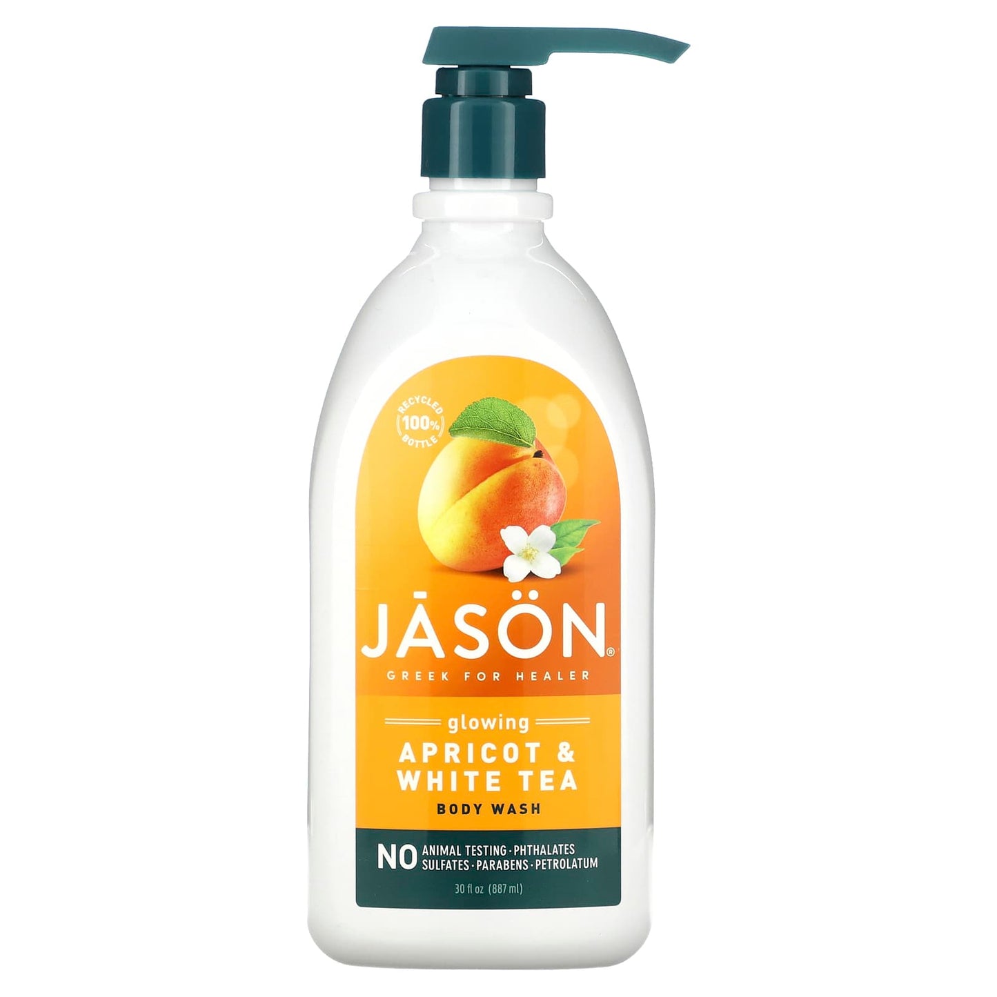Glowing Apricot & White Tea Body Wash, 30 fl oz, Natural, Cruelty-Free - Image 1