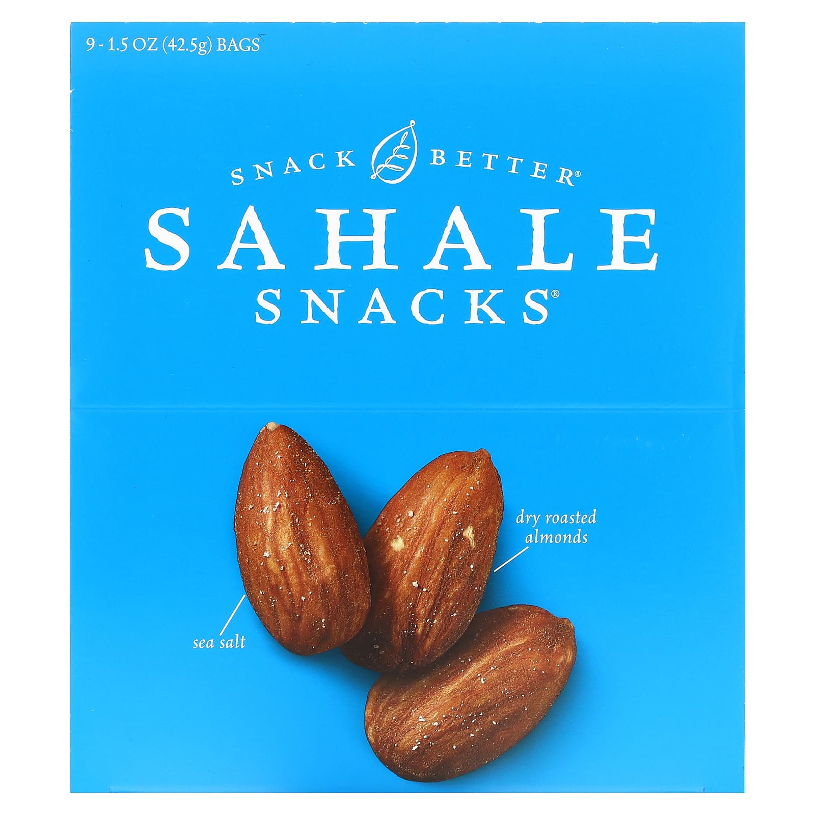 Sahale Snacks, California Almonds, Dry Roasted, 9 Packs, 1.5 oz (42.5 g) Each - Image 1