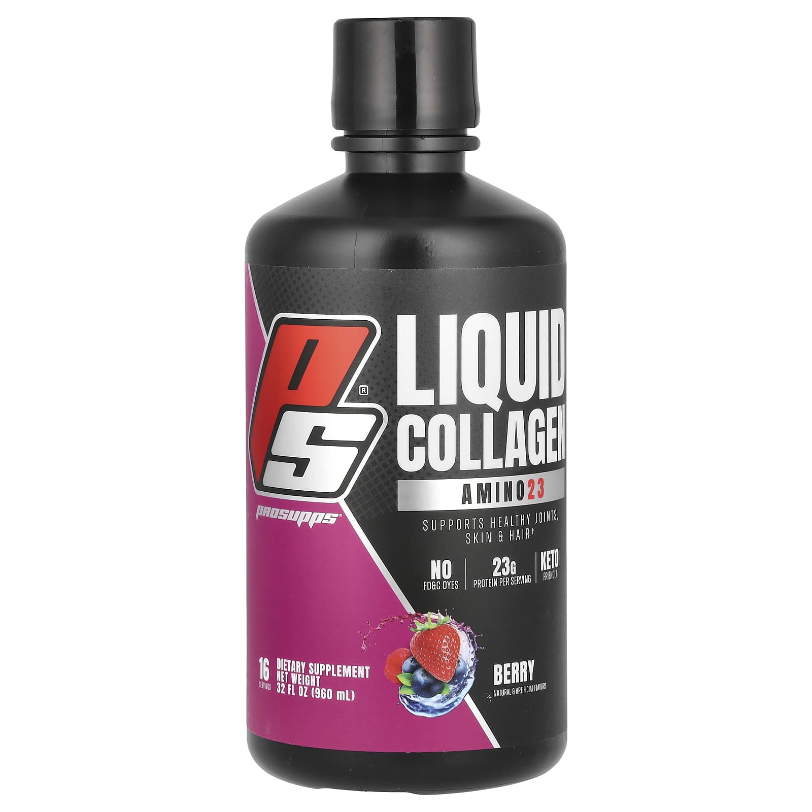 ProSupps, Amino 23 Liquid Collagen, Berry, 32 fl oz (960 ml) - Image 1