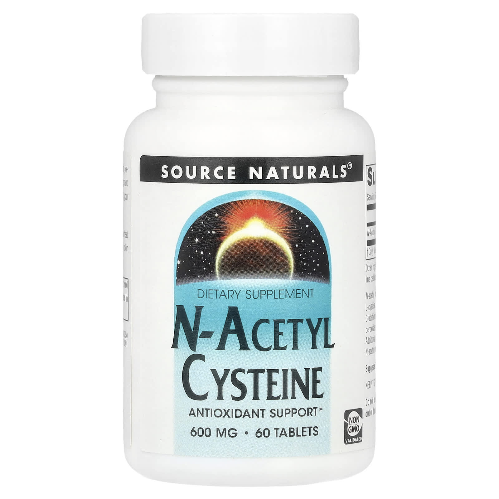 Source Naturals, N-Acetyl Cysteine, 600 mg, 60 Tablets - Image 1