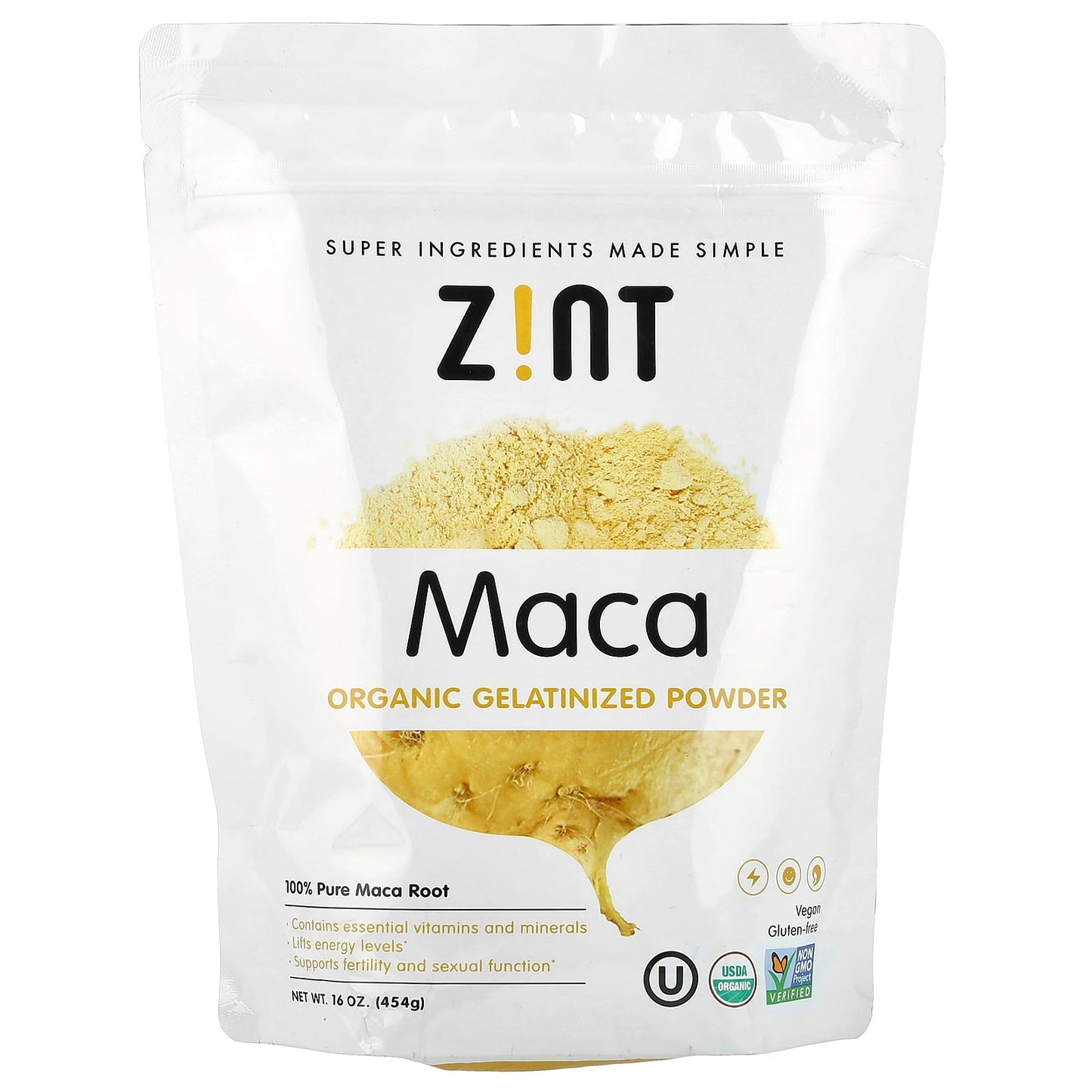 Zint, Organic Gelatinized Maca Powder, 16 oz (454 g) - Image 1