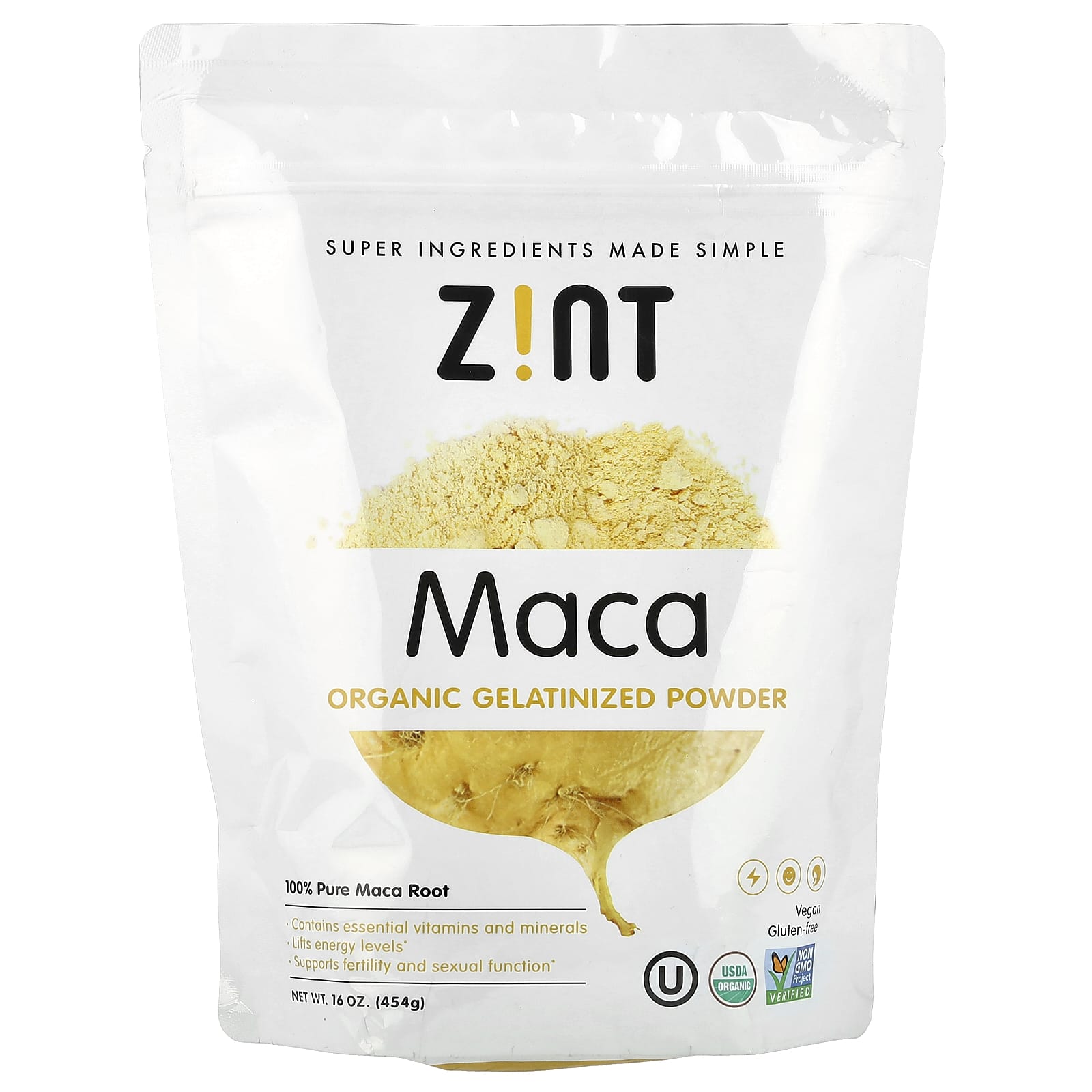 Zint, Organic Gelatinized Maca Powder, 16 oz (454 g) - Image 1