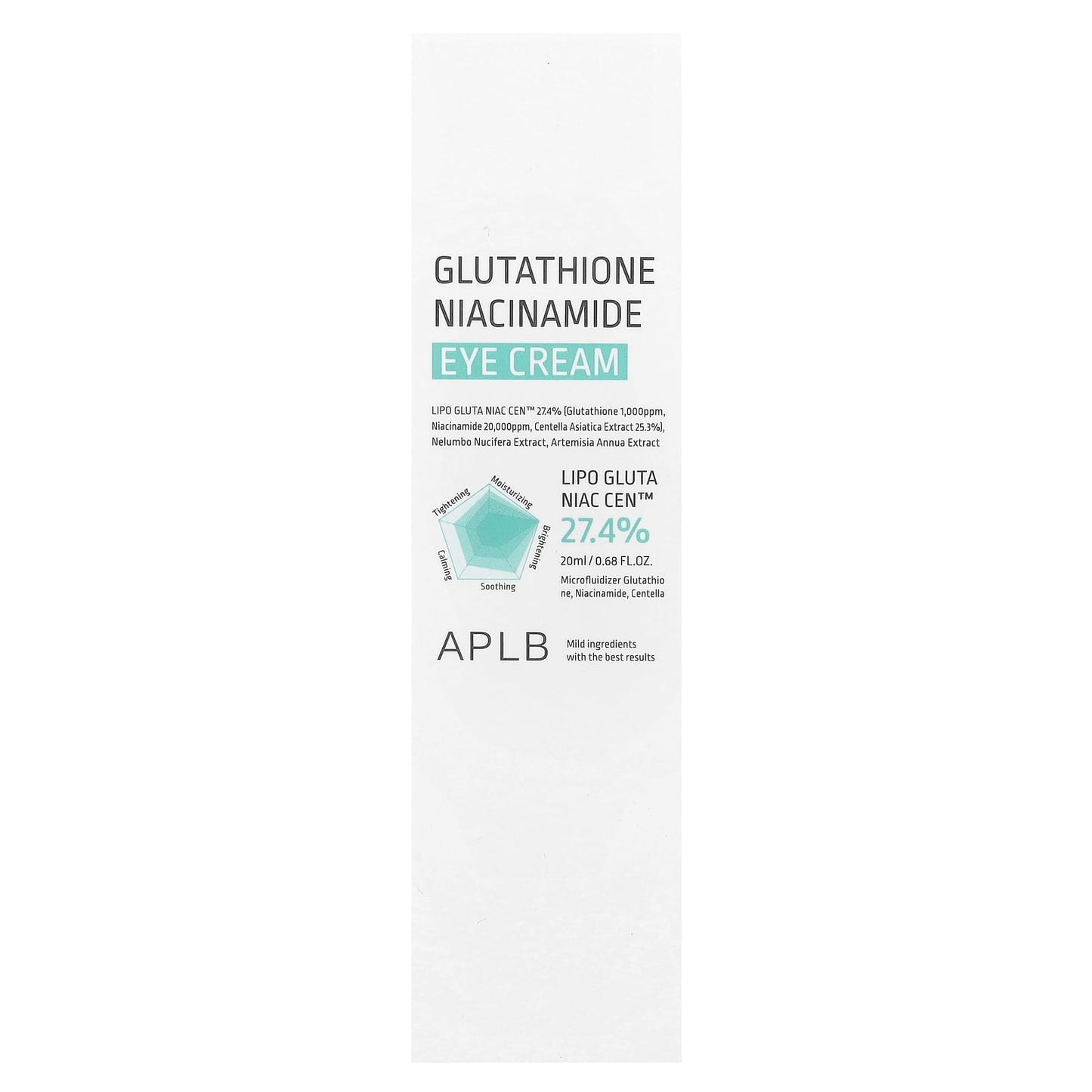 APLB Glutathione Niacinamide Eye Cream for Brighter, Softer Skin (20ml) - Image 2
