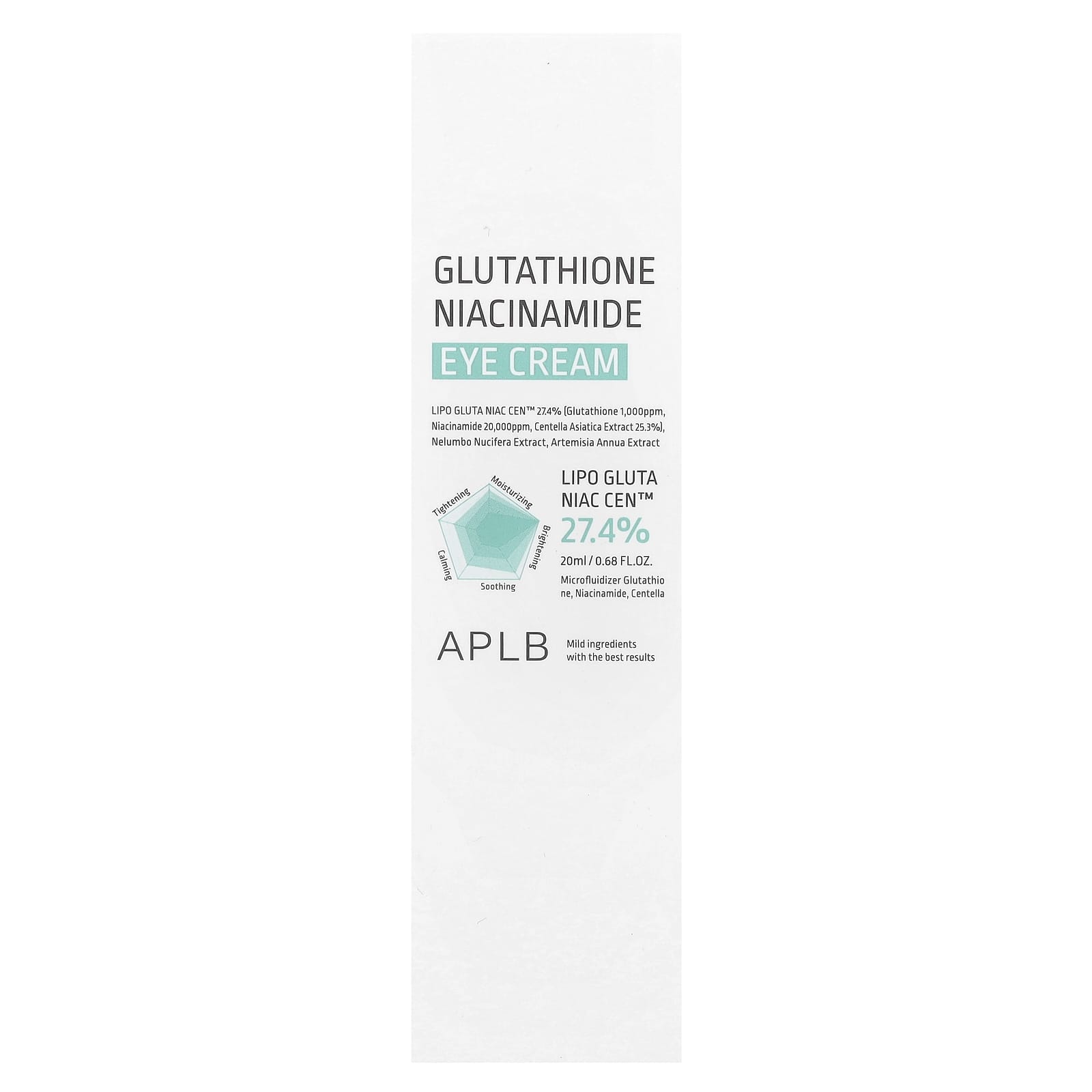 APLB Glutathione Niacinamide Eye Cream for Brighter, Softer Skin (20ml) - Image 2