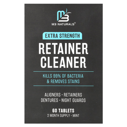 M3 Naturals, Retainer Cleaner, Extra Strength, Mint, 60 Tablets - Image 1