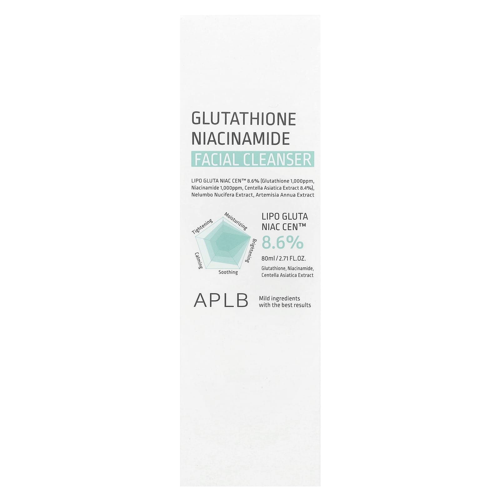 APLB Glutathione Niacinamide Facial Cleanser, 2.71 fl oz (80 ml) - Image 2