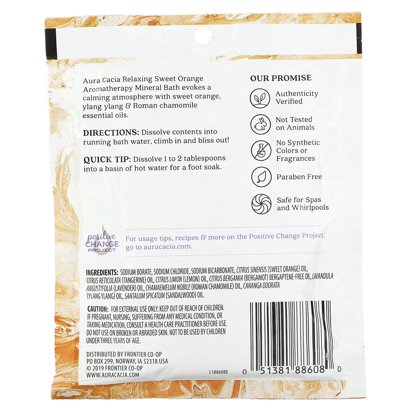 Relax with Aura Cacia Sweet Orange Aromatherapy Mineral Bath - Image 2