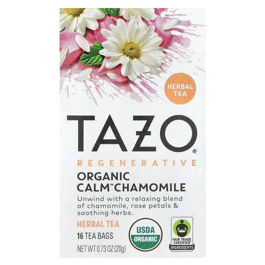 TAZO, Regenerative, Herbal Tea, Organic Calm Chamomile, Caffeine Free, 16 Tea Bags, 0.73 oz (20 g) - Image 1