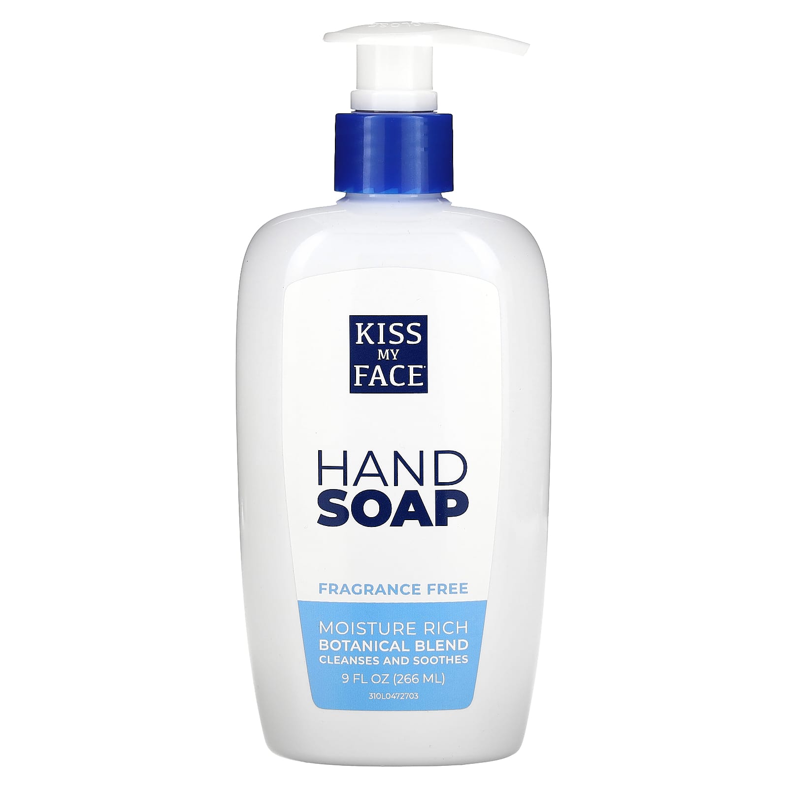 Kiss My Face, Hand Soap, Fragrance Free, 9 fl oz (266 ml) - Image 1