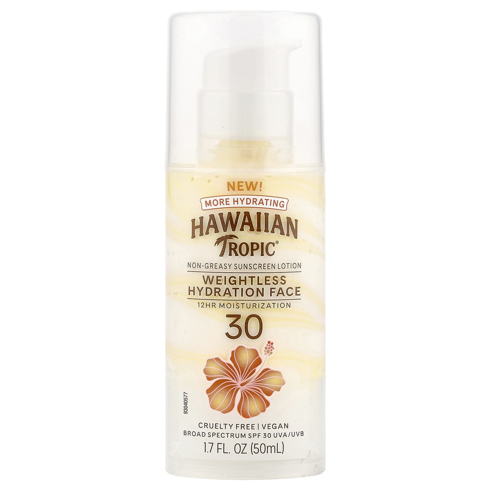 Hawaiian Tropic Weightless Hydration Face Sunscreen Lotion SPF 30, 1.7 oz - Image 1
