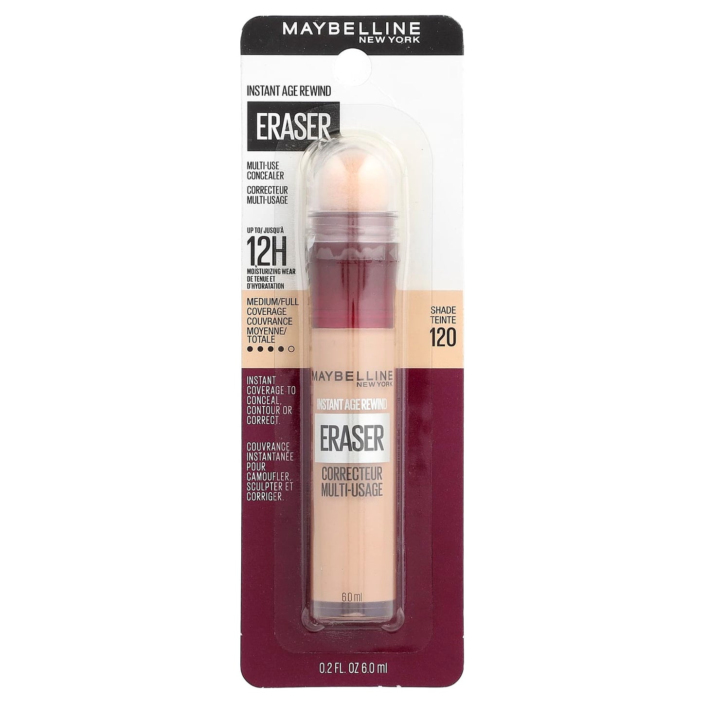 Maybelline, Instant Age Rewind, Eraser, Multi-Use Concealer, 120 Light, 0.2 fl oz (6 ml) - Image 2