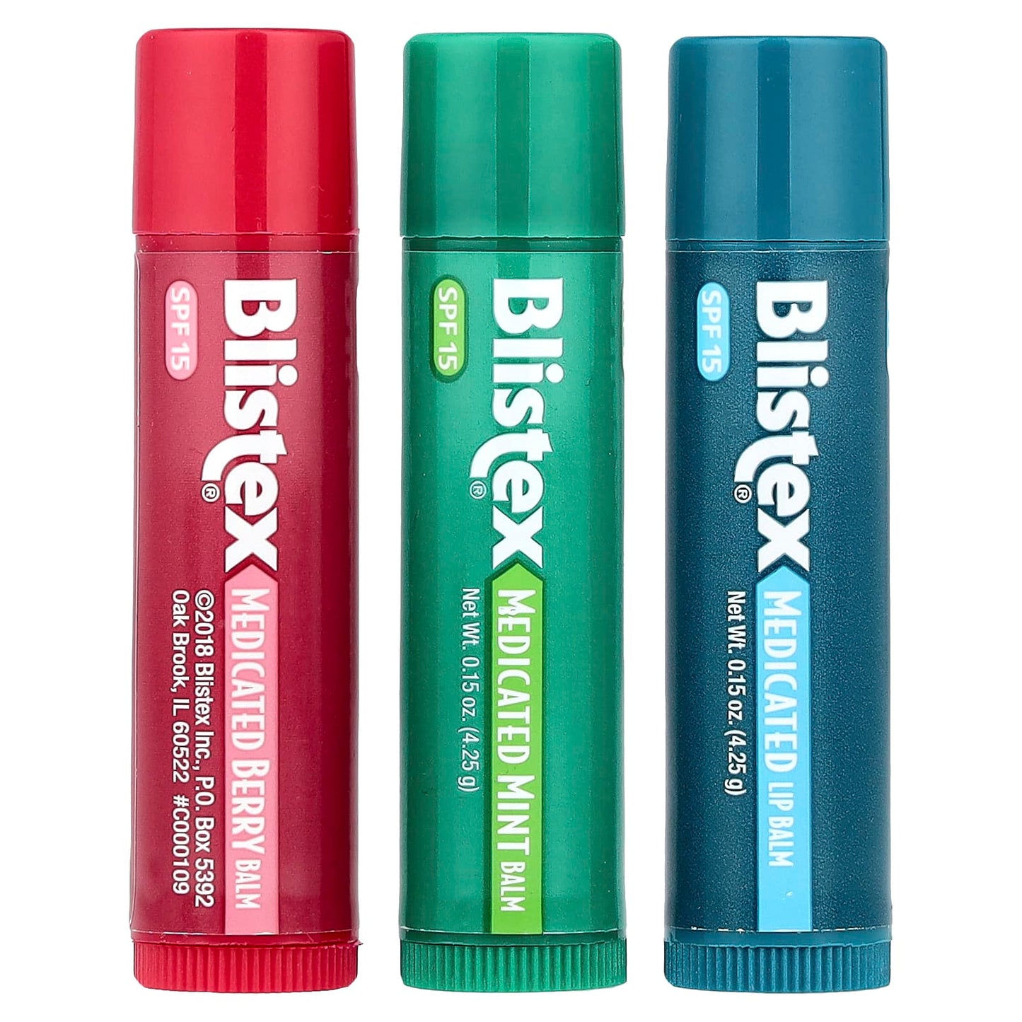 Protect & Moisturize with Blistex Medicated Lip Balm, SPF 15, 3-Pack - Image 1