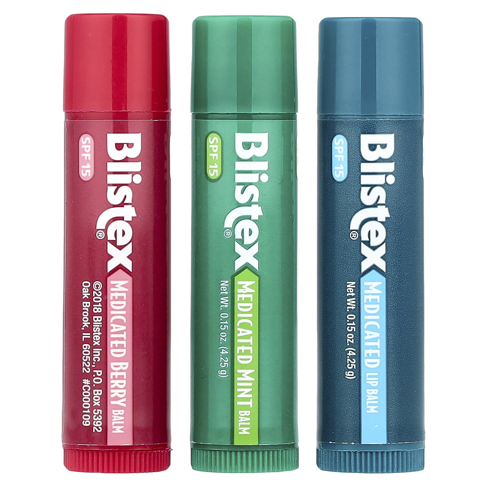 Protect & Moisturize with Blistex Medicated Lip Balm, SPF 15, 3-Pack - Image 1