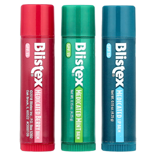 Protect & Moisturize with Blistex Medicated Lip Balm, SPF 15, 3-Pack - Image 1