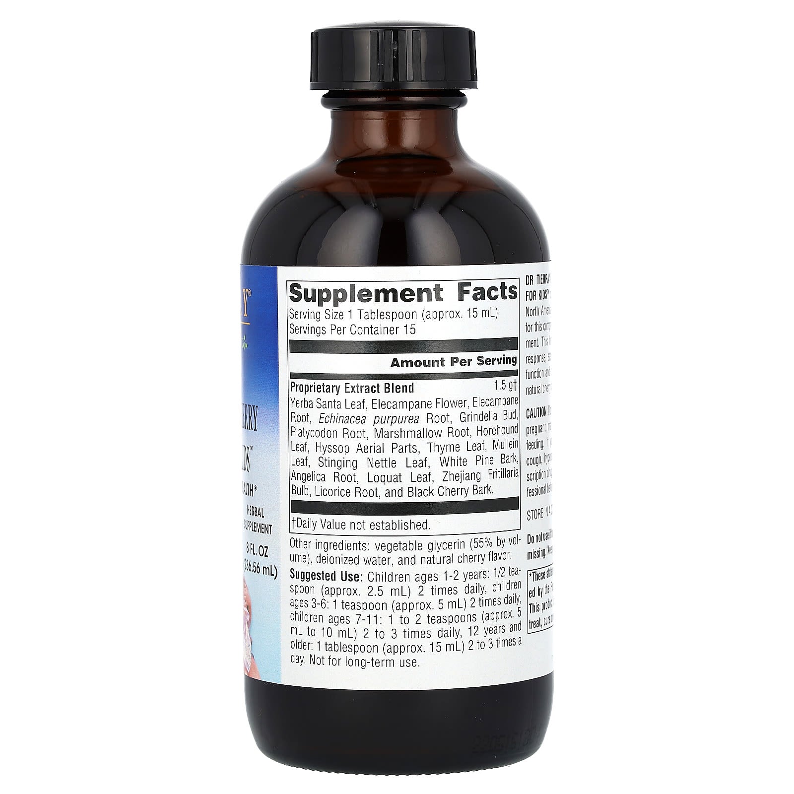 Planetary Herbals, Dr. Tierra's Wild Cherry Bark Syrup For Kids, Wild Cherry, 8 fl oz (236.56 ml) - Image 2