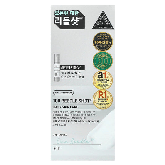 VT Cosmetics, 100 Reedle Shot®, Daily Skin Care, 10 Pack, 2 ml Each - Image 1