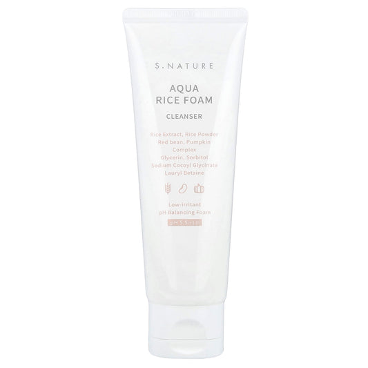 S.NATURE, Aqua Rice Foam Cleanser, 2.7 fl oz (80 ml) - Image 1