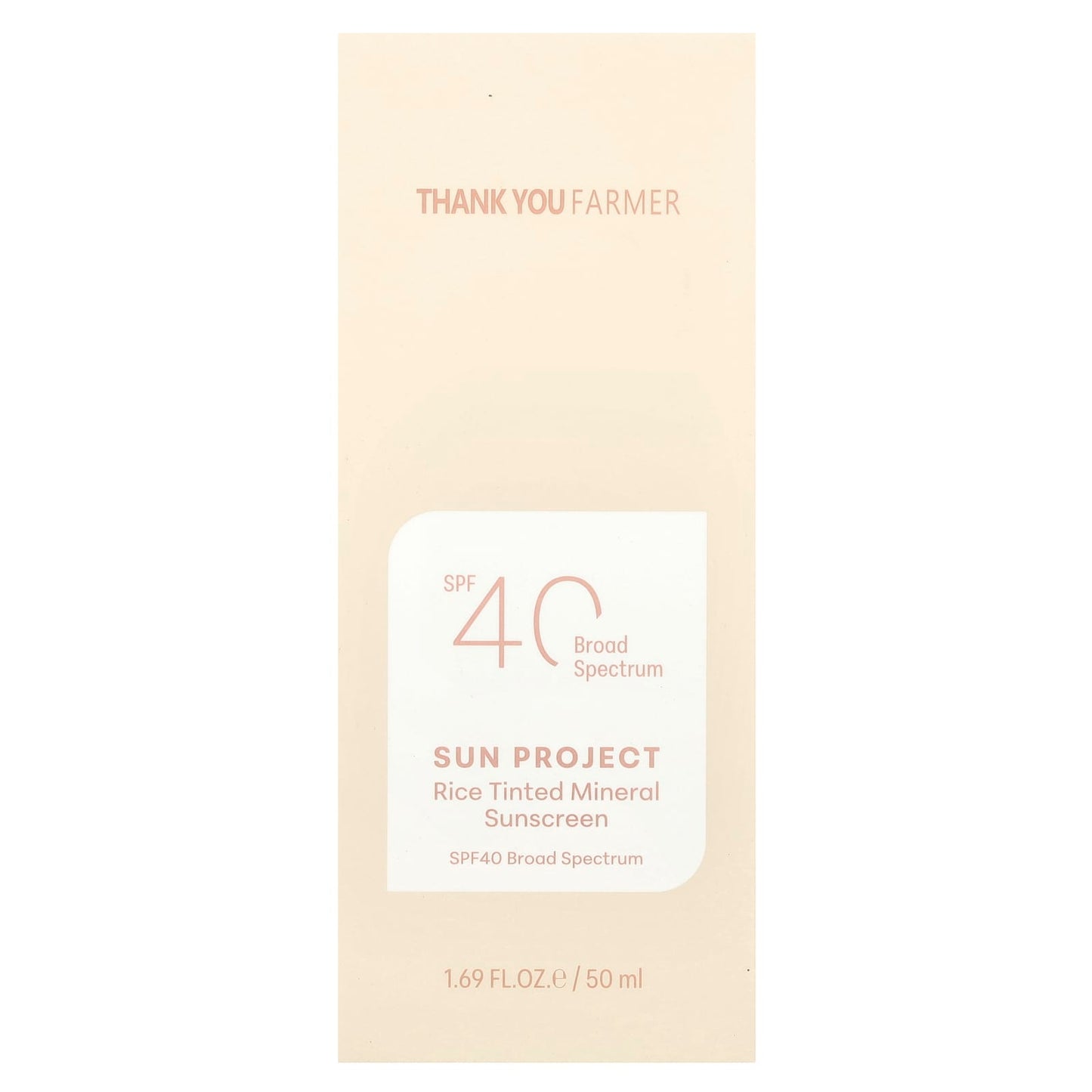 Thank You Farmer, Sun Project, Rice Tinted Mineral Sunscreen, SPF40, 1.69 fl oz (50 ml) - Image 2