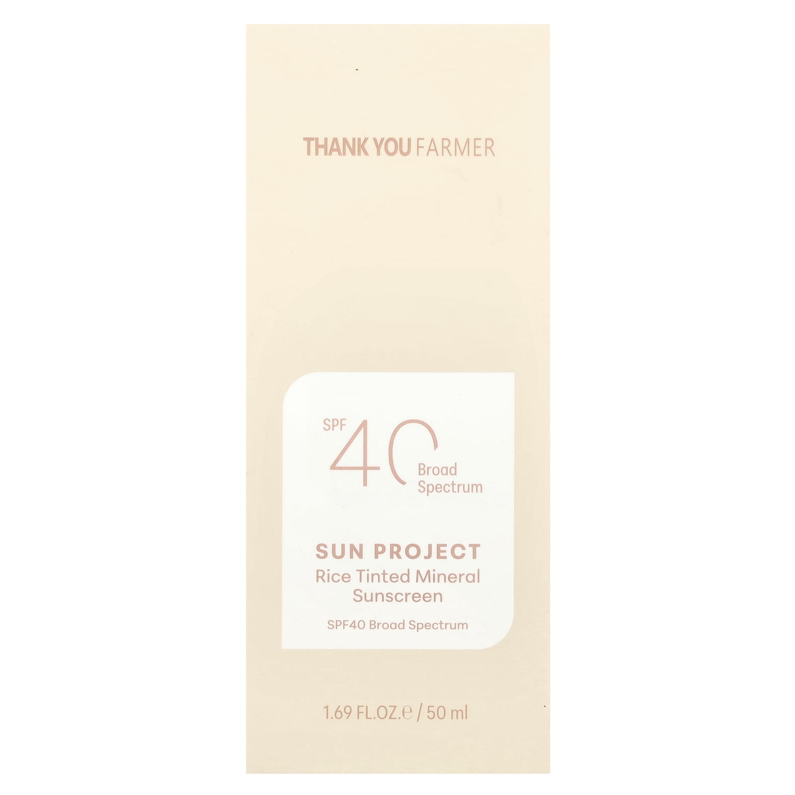 Thank You Farmer, Sun Project, Rice Tinted Mineral Sunscreen, SPF40, 1.69 fl oz (50 ml) - Image 2