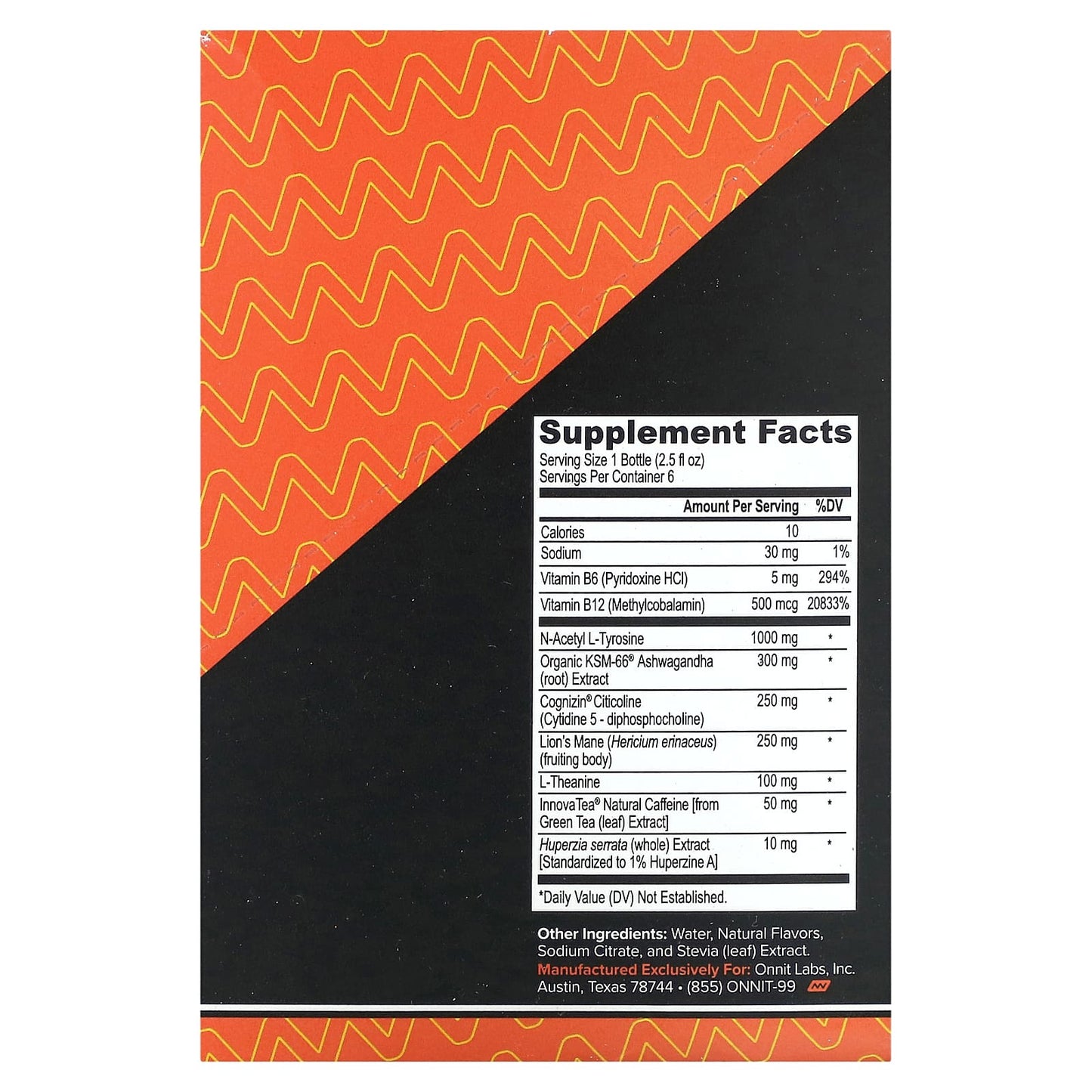Onnit, Alpha Brain Focus Shot, Peach, 6 Bottles, 2.5 fl oz (75 ml) Each - Image 2
