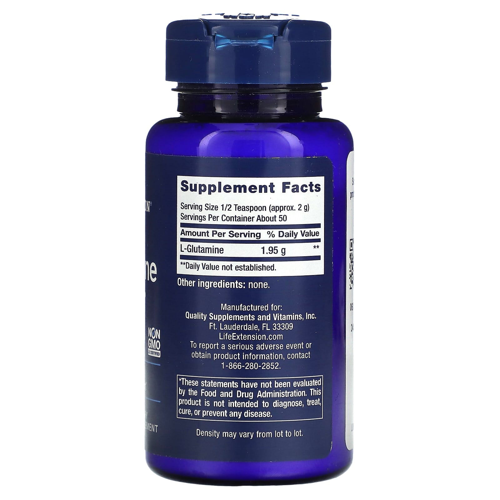 Life Extension, L-Glutamine Powder, 3.53 oz (100 g) - Image 2