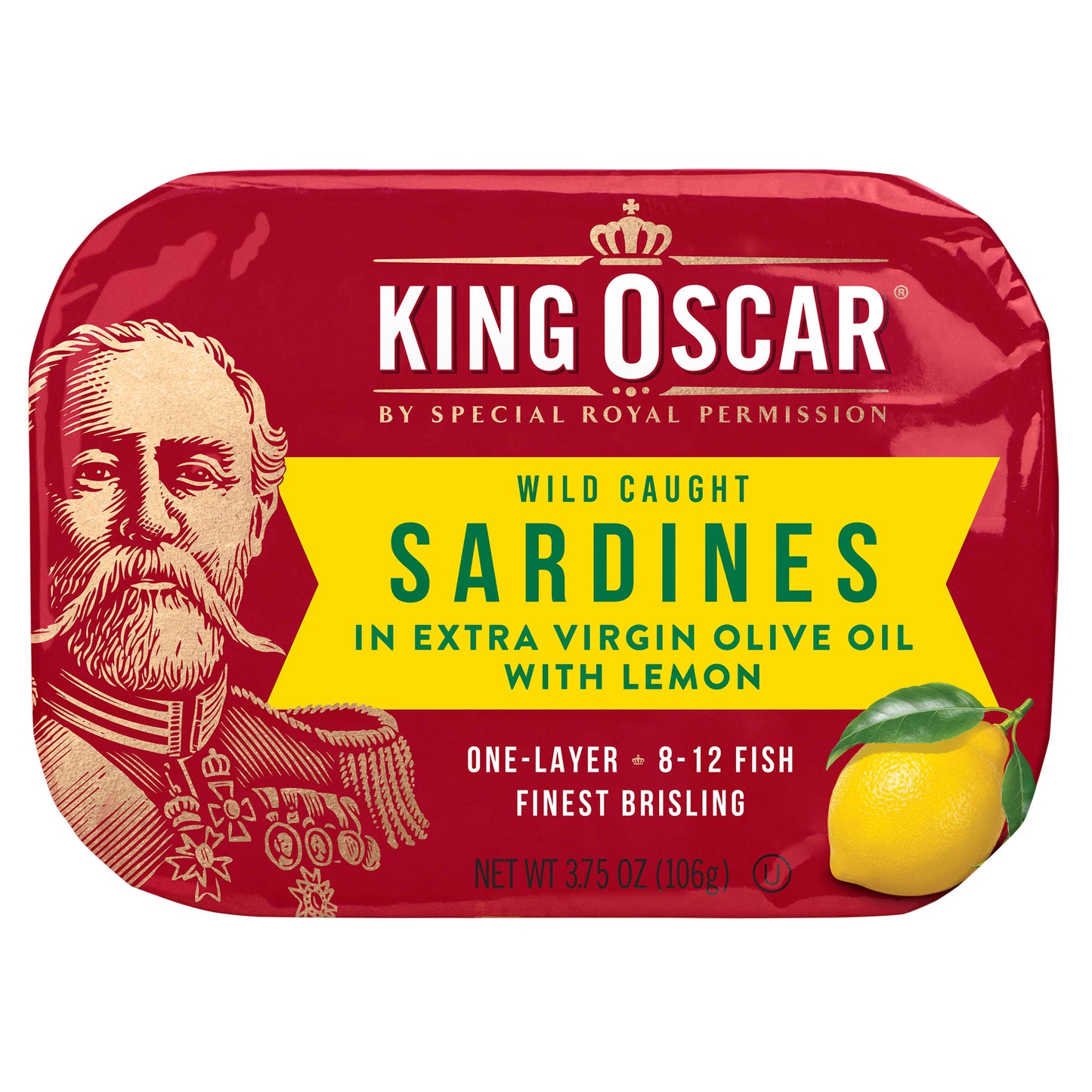 King Oscar, Wild Caught Sardines In Extra Virgin Olive Oil, With Lemon, 3.75 oz (106 g) - Image 1