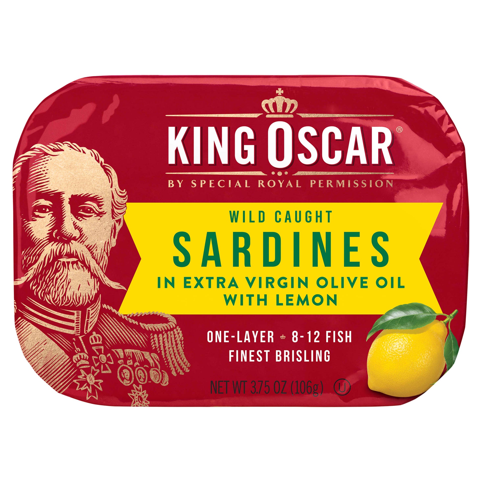 King Oscar, Wild Caught Sardines In Extra Virgin Olive Oil, With Lemon, 3.75 oz (106 g) - Image 1