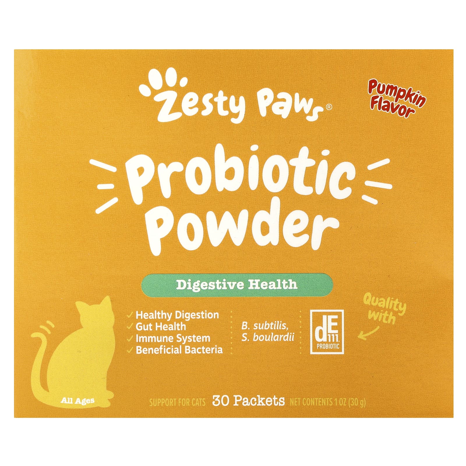 Zesty Paws, Prebiotic Powder, For Cats, All Ages, Pumpkin, 30 Packets, 1 oz (30 g) - Image 1