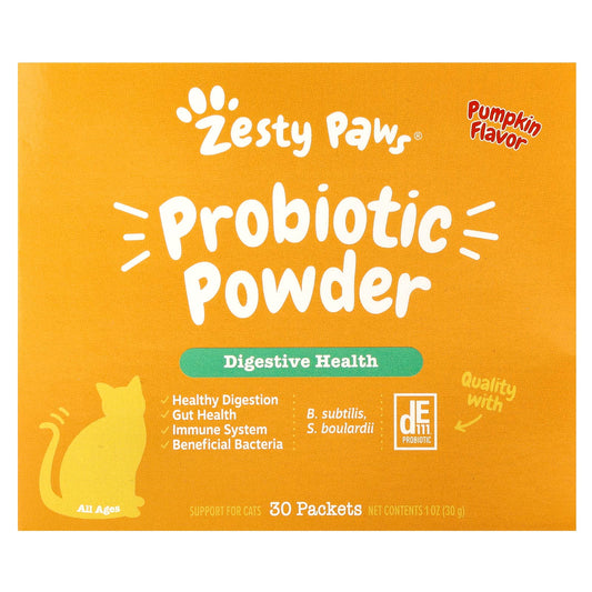 Zesty Paws, Prebiotic Powder, For Cats, All Ages, Pumpkin, 30 Packets, 1 oz (30 g) - Image 1