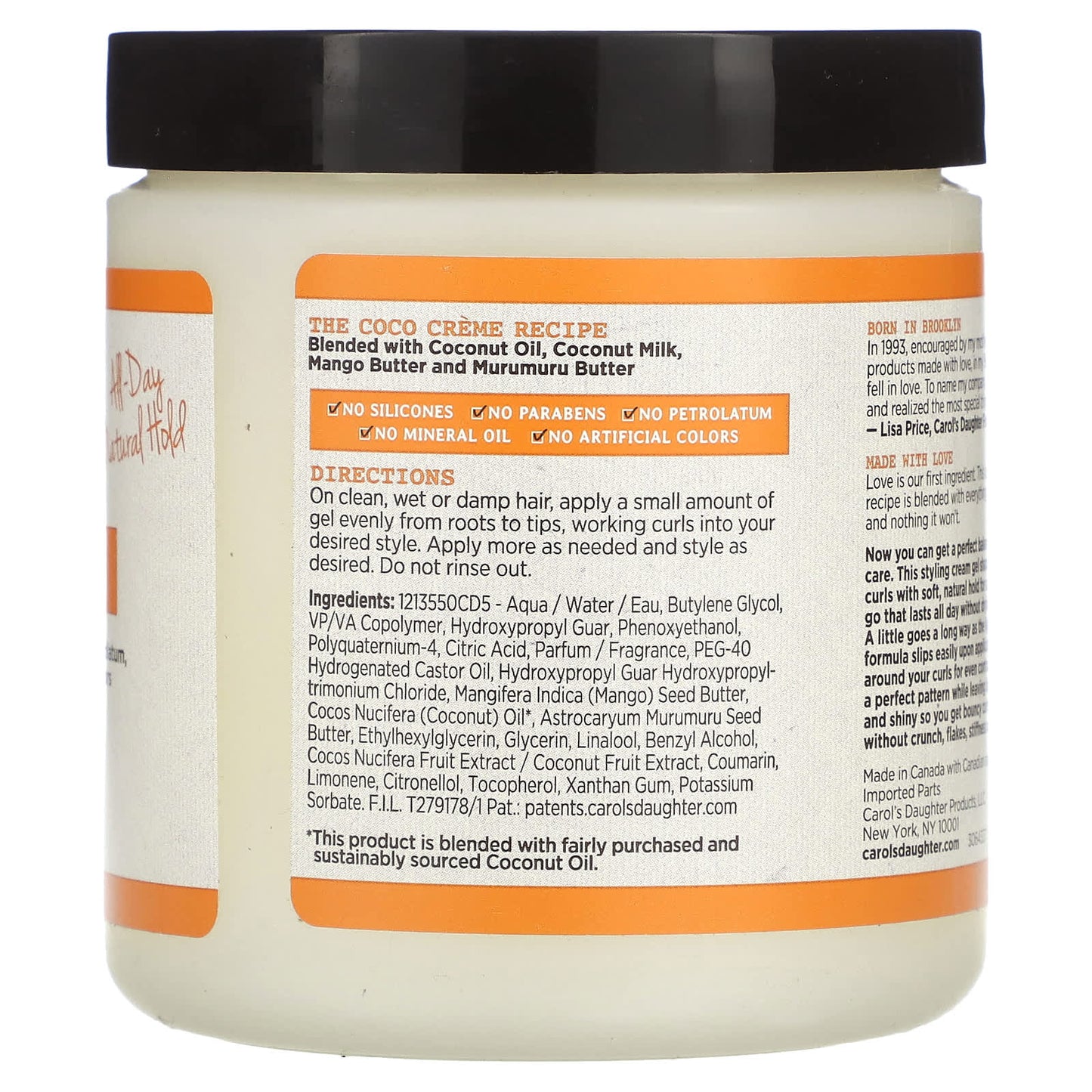 Carol's Daughter Coco Creme Intense Moisture Curl Shaping Cream Gel 16oz - Image 2
