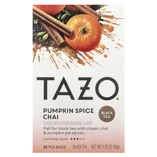 TAZO, Black Tea, Pumpkin Spice Chai, 20 Tea Bags, 1.76 oz (50 g) - Image 1