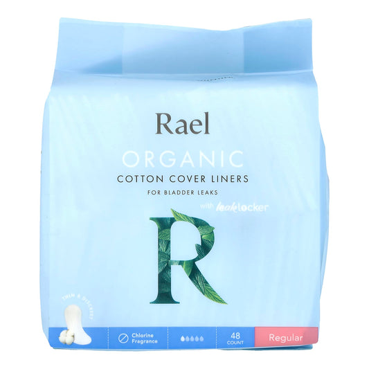 Rael, Organic Cotton Cover Liners, For Bladder Leaks, Regular, 48 Count - Image 1