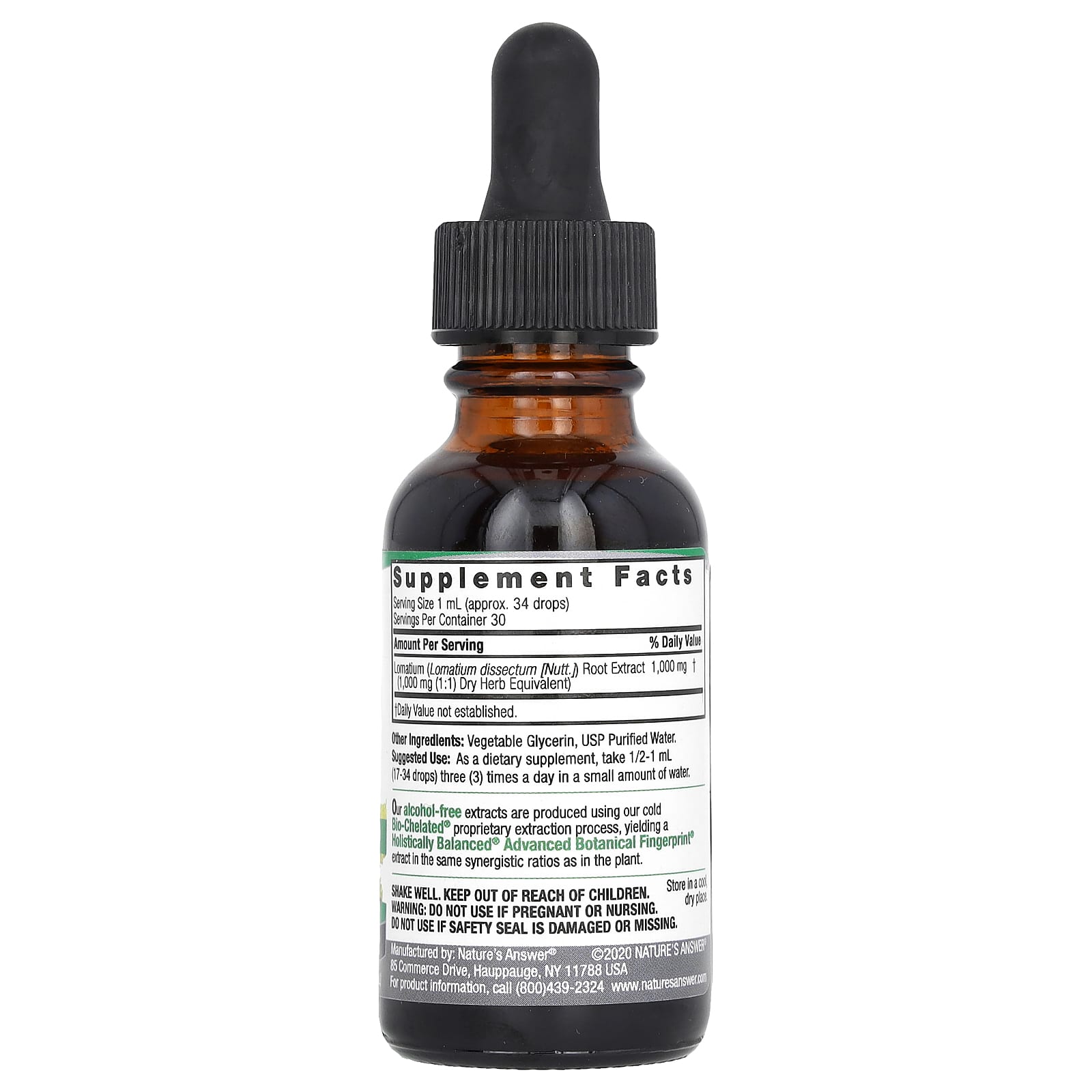 Nature's Answer, Lomatium Root, Alcohol-Free, 1,000 mg , 1 fl oz (30 ml) - Image 2
