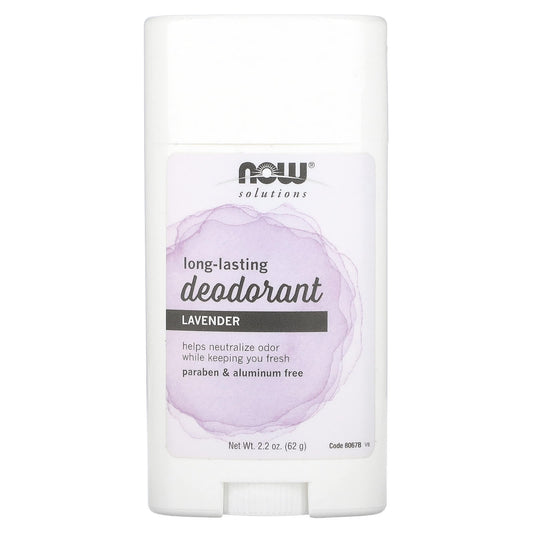 NOW Foods, Solutions, Long-Lasting Deodorant, Lavender, 2.2 oz (62 g) - Image 1