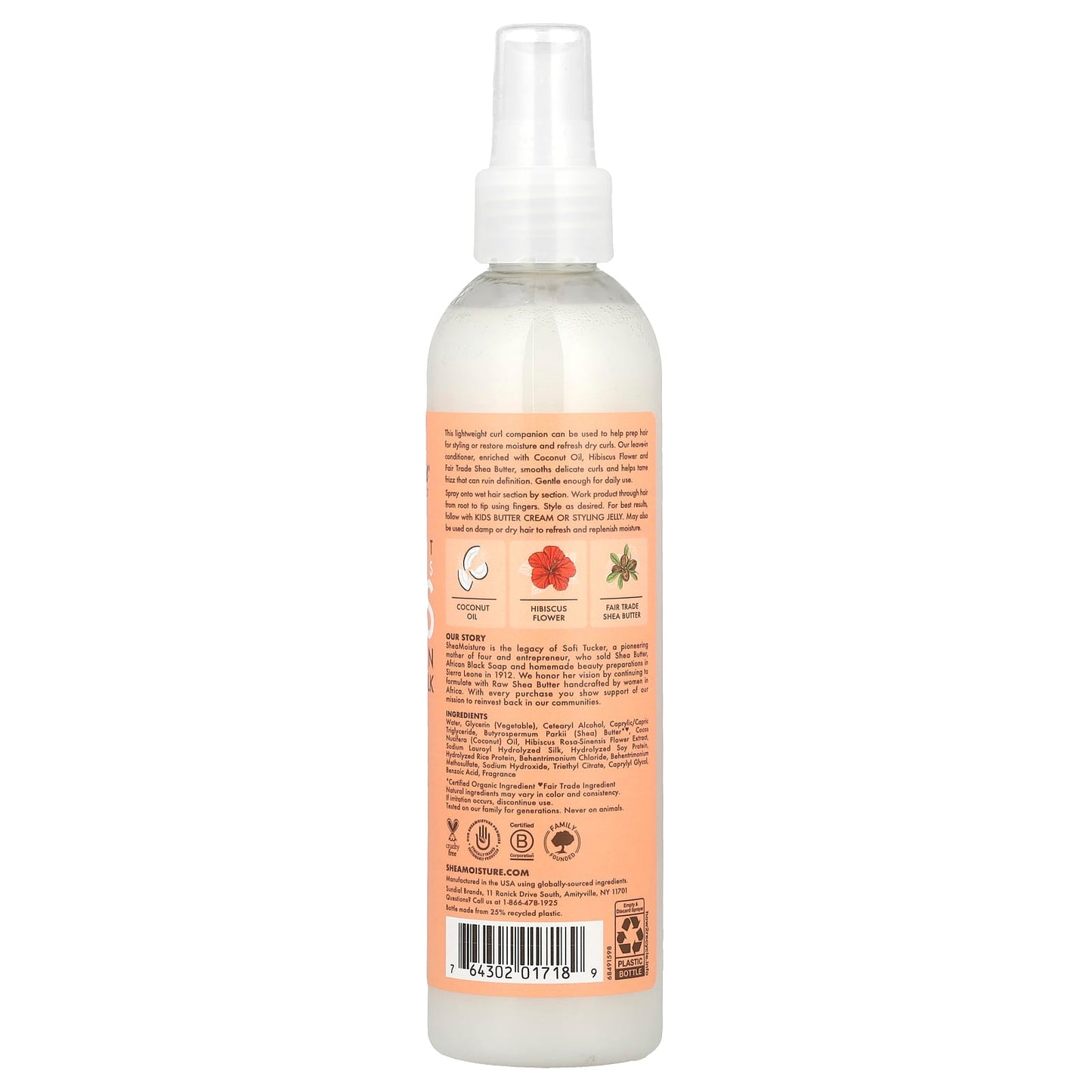 SheaMoisture, Kids, Leave-In Conditioning Milk with Shea Butter, Thick, Curly Hair, Coconut & Hibiscus, 8 fl oz (237 ml) - Image 2