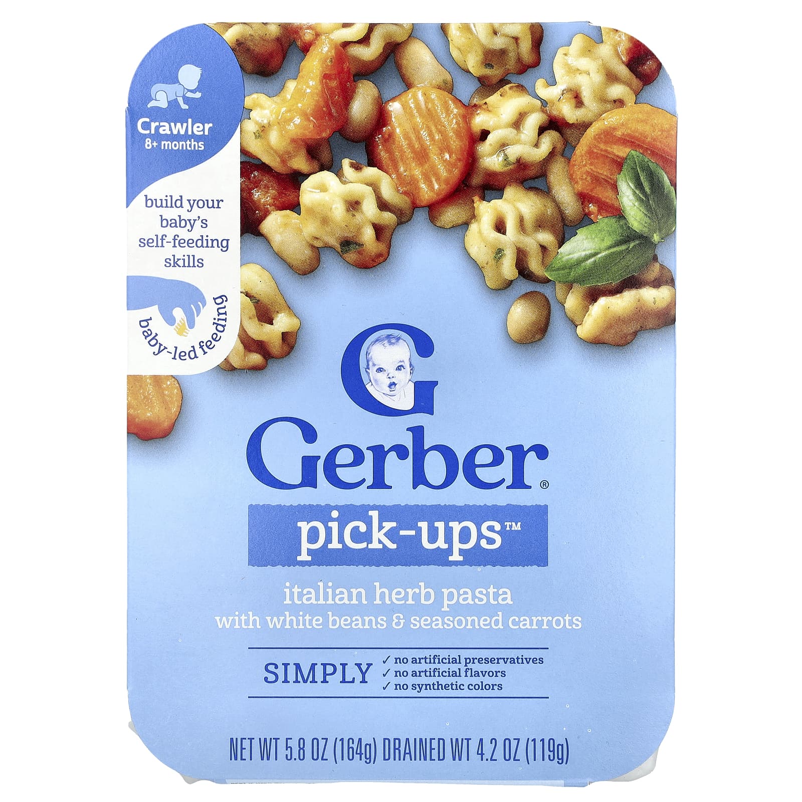 Gerber Italian Herb Pasta with White Beans & Carrots for 8+ Month Babies - Image 1