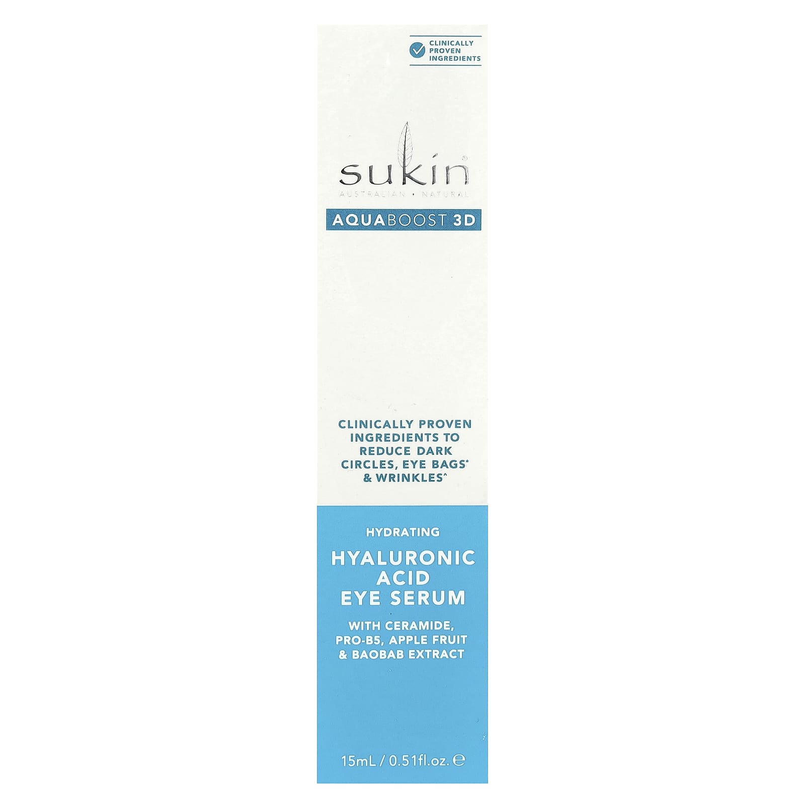 Sukin, AquaBoost 3D, Hyaluronic Acid Eye Serum, 0.51 fl oz (15 ml) - Image 2