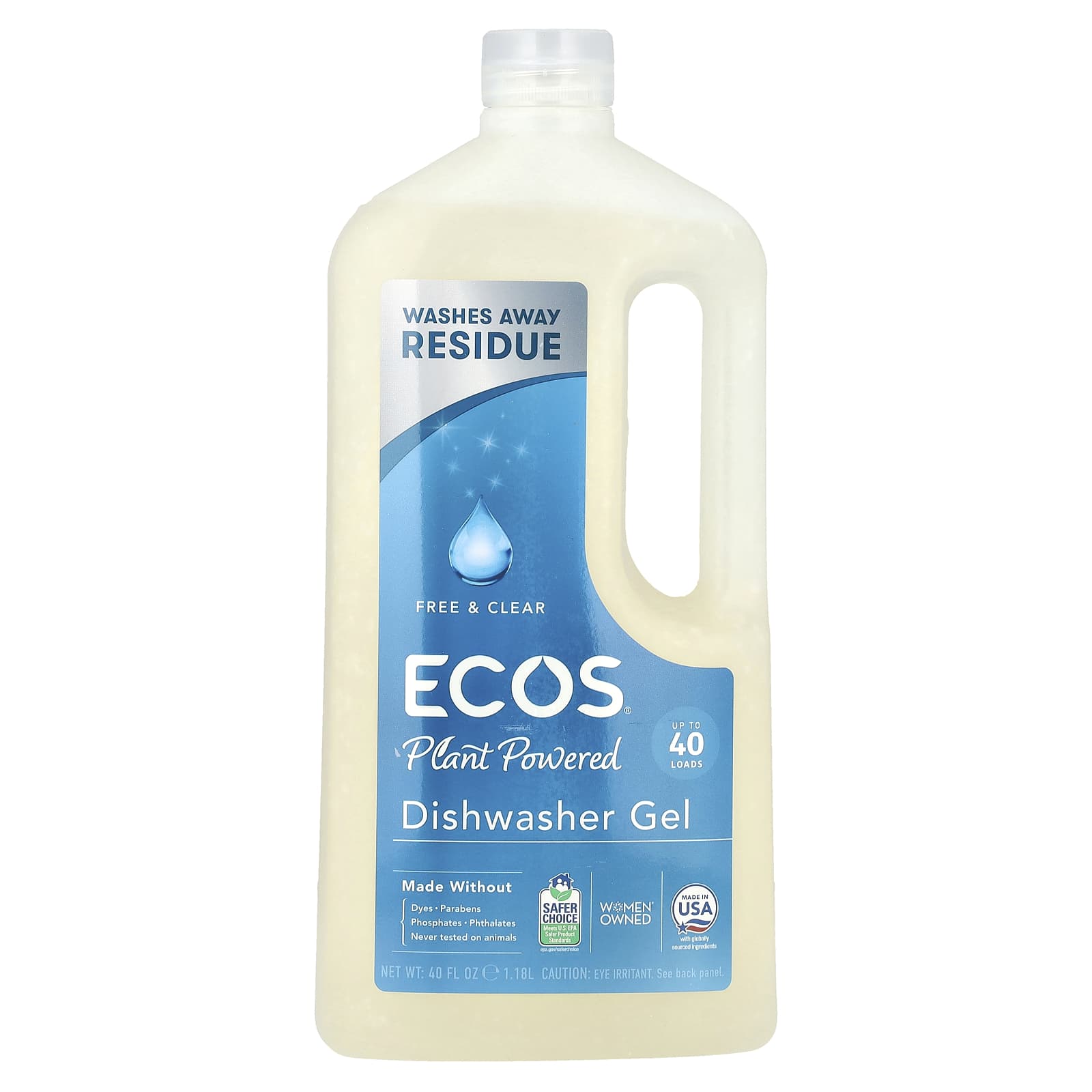 Eco-Friendly Dishwasher Gel, Plant Powered, 40 Loads, Vegan, Cruelty-Free - Image 1
