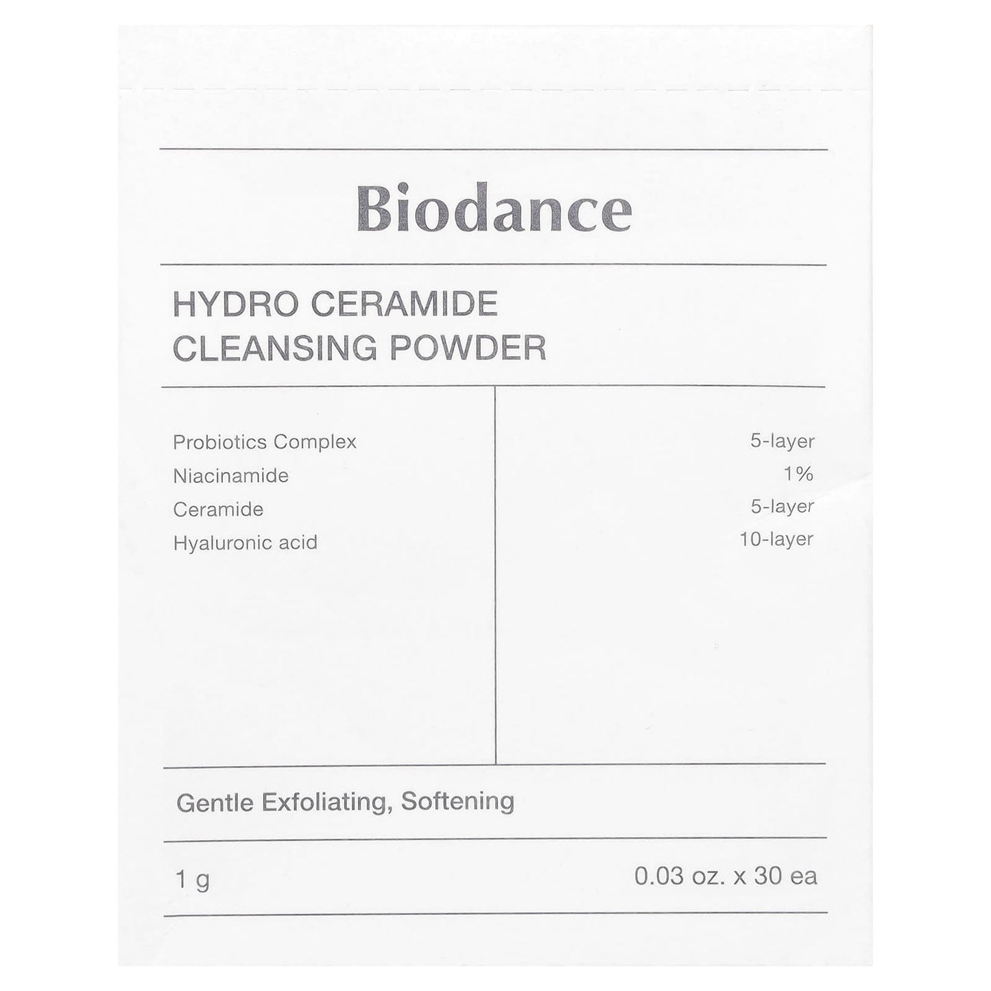 Biodance Hydro Ceramide Cleansing Powder for Glowing Skin, 30 Packs (0.03 oz/1g) - Image 1