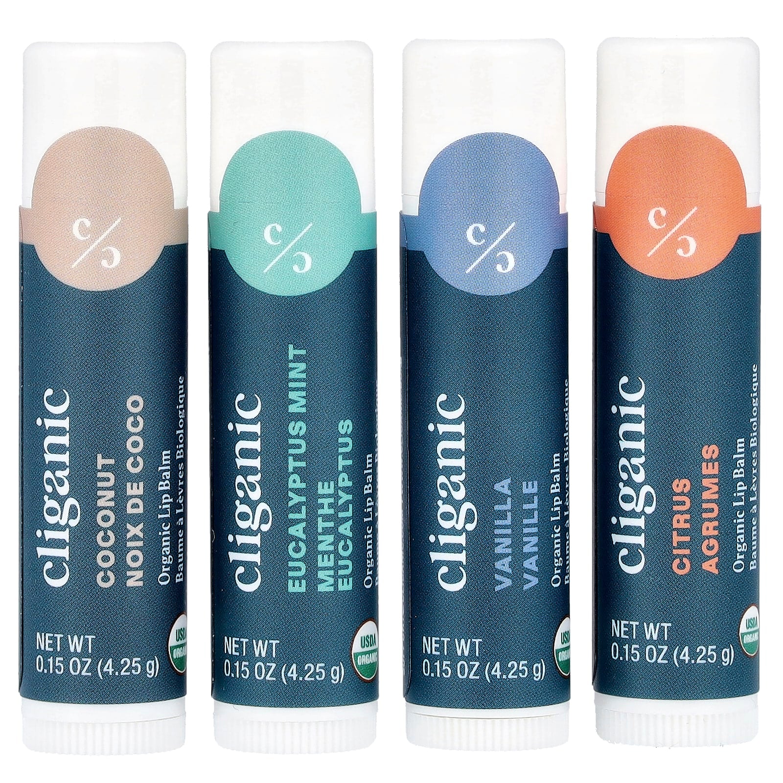 Cliganic USDA Organic Lip Balm Set, 4 Pack, Sweet Bliss - Image 1
